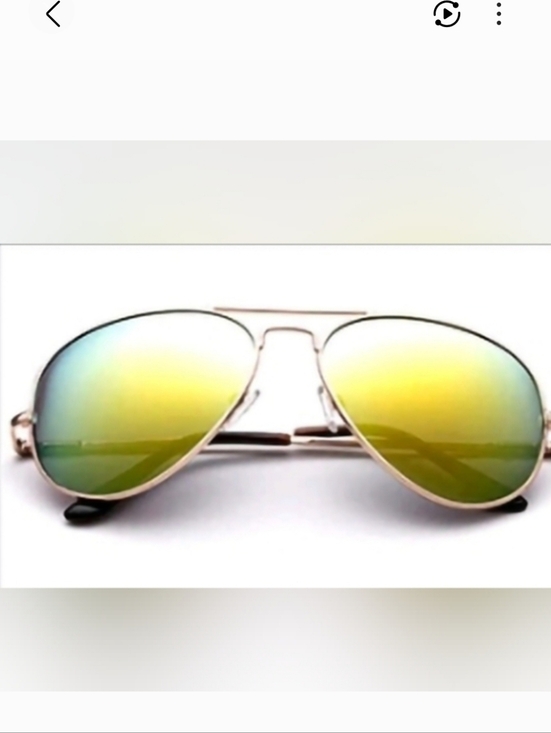 Source Unknown Other - Yellow & Green Gold Frame Unisex Adult Aviator Sunglasses